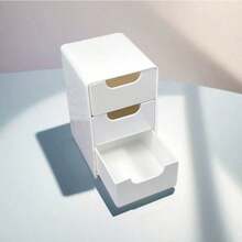 1/2pcs White 3-Tier Drawer Storage Box - Ideal For Organizing Office Supplies, Hair Clips, Jewelry And Cosmetics - Compact And Cute Design, Perfect For Desk Organization, Home Use, Drawer Storage, Jewelry Box - Multicolor - View 13