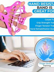 2pcs Finger Stretchers Hand Grip Strength Enhancer Resistance Band Exerciser, Suitable For Physical Therapy, Arthritis Relief And Forearm Training - View 4