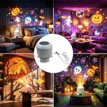 360° Rotating Halloween Dynamic Pattern Projector Light, USB Powered Atmosphere Lamp, Indoor Wall & Ceiling Decoration, Suitable For Bedroom & Living Room, Halloween Home Decor, Photo Backdrop, Holiday Gift - Halloween Projector Light - View 5