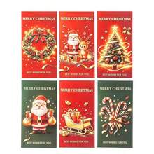 6入聖誕創意紅包封套 MERRY CHRISTMAS 節日祝福卡 派對聚會禮物紅包袋 聖誕裝飾紅包封套 聖誕老人、馴鹿、聖誕樹、糖果棒圖案 節日祝福卡 派對禮物紅包袋 適用於聖誕節、生日、平安夜、新年 - 彩色 - 查看 4