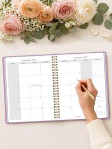 1pc 2026-2027 Monthly Planner Notebook With Calendar Grid, To-Do List & Reference Months, Office Desk Accessories Office Supplies For Work, Home Planning & Halloween Gifts - B - View 3