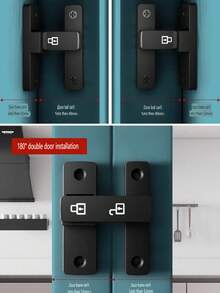 1 Pack, Cabinet Door Latch Furniture Door Latch With Night Light - 90-degree Right-angle Design - View 4
