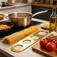 18/0 Stainless Steel Pasta Measuring Ruler, 4-Hole Portion Control Tool With Scale Markings, Long Kitchen Cooking Utensil, Suitable For Cooking, Meal Prep And Restaurant Use, Easy To Clean, Compact Storage - Gold - View 6