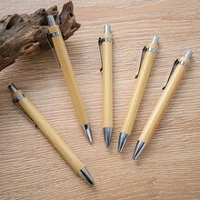 3pcs/5pcs/10pcs Bamboo Pen, Bamboo Wood Material Ballpoint Pen, Gift Pen, Press Action Pen - A - View 12