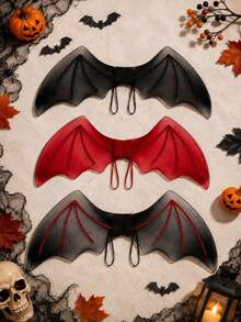3/1pc Devil Costume Accessories Set For Women Devil Bat Wings Horn Headband & Pitchfork Adult Halloween Gothic Demon Fancy Dress Cosplay Party Outfit - Multicolor - View 5