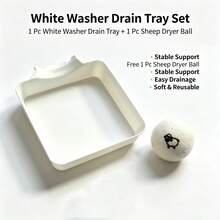 2‑Pack Washing Machine Drainage Tray Set, Thickened PP Plastic Water Collecting Pan, Leak‑Proof Spill‑Resistant Water‑Receiving Tray, Reusable Household Accessory For Drum Washing Machine Maintenance - Durable - View 12
