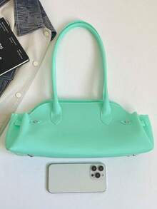 Summer Refreshing Underarm Large Bag Women's New Fashion PVC Jelly Bag Minimalist Commuter Shoulder Tote Bag - Blue - View 5