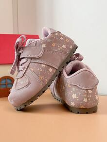 2026 Autumn New Girls Floral Flat Sports Shoes Hook & Loop Anti-Slip Durable Outdoor Casual Shoes For Toddlers - Pink - View 7
