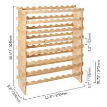72 Bottle Stackable Modular Wine Rack Bamboo Wood Display Shelf 8-Tier - 8-tier - View 10