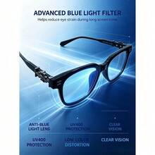 SIPHEW Unique New Arrival Square Clear Lens Eyeglasses, High Quality Sturdy Frame, Reinforced Metal Hinges Smooth Surface Durable Daily Fashion Glasses - 1234 C1 Black Silver Frame - View 3