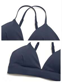 MFVIM Women's Solid Color Bra + Leggings 2 Pieces Set, Versatile Outdoor Running Sports Fitness Outfit - Dusty Blue - View 11