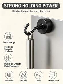 Strong Magnetic Storage Hooks - Neodymium Magnetic Hooks - Suitable For Home, School And Kitchen Use; Office Desk Organization; Cruise, Camping, Kitchen, Refrigerator And Garage Storage; Travel And Student Supplies. - Multicolor - View 2