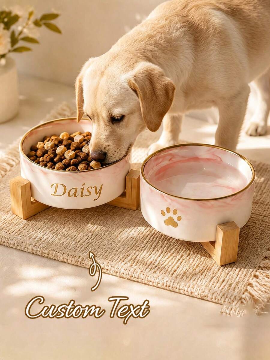 Personalized Ceramic Pet Bowl – Customized Cat & Dog Food Bowl, Custom Design Dog Bowl, Personalized Dog Food Bowl With Name, Dog Gift, Cat Gift, Gift For Dog Lovers