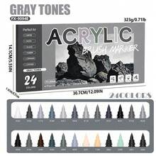 24 Colors Soft Tip Acrylic Marker Set, Flexible Pen Tip For Delicate And Controllable Lines, Student Art Professional Painting Character Drawing Marker Set, Graffiti Coloring DIY Animation Character Hand-Drawn Marker, Suitable For Glass, Plastic, Metal, Cardboard, Clothing And Other Surfaces, Ideal For Students - Multicolor - View 19