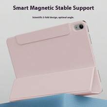 強磁吸附超薄三折式直立保護殼，適用 iPad Pro 13 吋 M5 M4 2026、Air 11 M2、10.9、Air 第 5 代、第 10 代、第 11 代、A16 2025、M3、Air 13，支援 Pencil Pro 與 Pencil - 粉色 - 查看 7