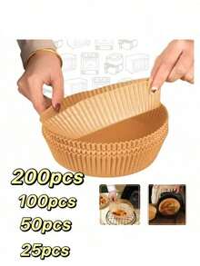 25/50/100/200pcs Square Disposable Air Fryer Liners, Paper Air Fryer Liners, Paper Basket Bowls, Baking Trays, Oven Accessories, Baking Tools, Kitchen Gadgets, Kitchen Accessories - Multicolor - View 2