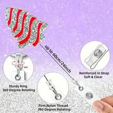 1pc Christmas Retractable Badge Reel, Cute Snowman & Snowflake Pattern Retractable Card Holder, Suitable For Nurses, Doctors, Teachers, Back To School, Halloween, Christmas - A - View 7