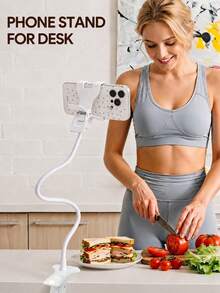Flexible Phone Clip Holder, Adjustable Long Arm Slouchy Phone Stand Clip Mount, Desktop Bedside Smartphone Holder, Suitable For Watching Movies And Reading - Multicolor - View 1