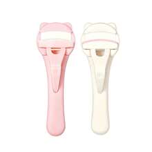 1pc Cat Ear Spring-Loaded Eyelash Curler, Pink & White Dual Color Options, Portable Spring-Press Eyelash Curler, Easy-To-Use Spring-Loaded Design For Effortless Curl Without Damaging Eyelids, Lightweight And Comfortable Grip, One Press For Instant Curl And Lifted Look, Perfect For Home Makeup And On-The-Go Touch-Ups, Easily Create Sun-Flower-Like Voluminous Lifted Eyelashes - Multicolor - View 5