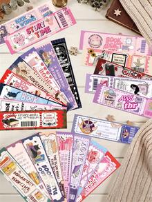 30pcs Book Lovers Club Cartoon Colorful Reading Bookmarks, Library Card Markers, Reading Cards, Message Cards, Creative Bookmarks For Book Lovers, Students, Book Decoration, Back To School, School Supplies, Party Gifts, Holiday Gifts - 30pcs - View 1
