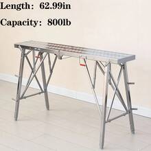 Folding Scaffold With Anti-Slip Widened Platform, Versatile For All Outdoor Scenarios, Freely Adjustable Support Heights, Foldable In One Second For Easy Storage.Comes With Anti-Slip Foot Pads And Safety Latches. Ideal For RV Maintenance - Silvery/750Lbs - View 1