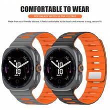 Magnetic Silicone Strap Compatible With Galaxy Watch 8/9/8Classic 40mm 44mm 46mm Sport Band For Galaxy Watch 7 Ultra 47mm/Ultra 2026 - Galaxy Ultra2 - View 2