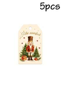 Custom Vintage Christmas Gift Tags With Text, Personalized Holiday Greeting Card Tags, Festive Nutcracker Christmas Hanging Decor, Customized Gift Labels, Customizable Present Tags, Christmas Party Decor, Holiday Gift Wrap Accent, Home Decor, Family - Style C - View 9