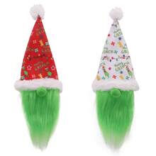 The Grinch Dekorasi Meja Makan Hotel dengan Penutup Botol Anggur Motif Jenggot Hijau Natal - MultiWarna - View 5