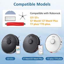 S7 Replacement Parts Compatible With S7 S7+ S7 MaxV, S7 MaxV Plus, T7 Plus, T7S Plus, 1 Roller Brush, 2 HEPA Filters, 2 Side Brushes, 3 Mop Pads (8pcs/Pack) - 8 Pcs - View 2