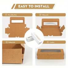 30pcs Folding Paper Gift Boxes With Transparent Window, Rectangular Flip Top Display Storage Packaging Boxes, Suitable For DIY, Party, Birthday, Holiday, Wedding, Jewelry Making Display And Packaging Supplies - as shown - View 7