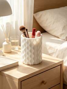 3D Printed Wavy Makeup Brush Holder, Vanity Makeup Brush Pen Holder, Desktop Cosmetic Storage Bucket, 3D Printed One-Piece Molded Large Capacity Cylindrical Design, Easy To Clean, Multi-Purpose, Multi-Scenario - Multicolor - View 8