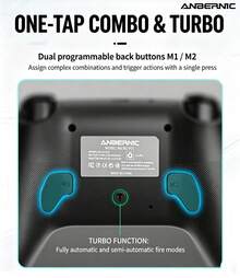Anbernic RG‑P01 Wireless Game Controller, 6-Axis Gyroscope, Dual Vibration Motors, RGB Back Buttons, Programmable, Compatible With Switch/Steam/PC - View 7