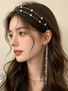 1 buah Bando Kupu-kupu Rhinestone & Rumbai Mutiara Imitasi, Aksesori Rambut Elegan untuk Pemotretan & Pemakaian Sehari-hari, Aksesoris Rambut - lainnya - View 12