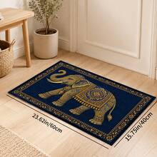 1pc Elephant Pattern Printed Faux Cashmere Kitchen Mat, Absorbent Kitchen Floor Mat, Kitchen Rug, Long Runner Mat, Sink Front Mat, Suitable For Kitchen, Bathroom, Entryway, Hallway, Laundry Room And Home Decor - Multicolor - View 12