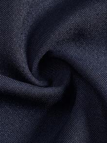 Women Fall Shirt Mini Dress, Collar Long Sleeve Button Front A‑Line Short Fall Dress, No Belt Included - Navy Blue - View 5