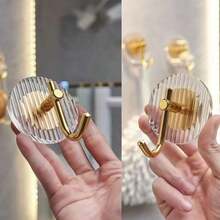 3pcs No-Drill Wall Hooks, Heavy Duty Acrylic Towel And Key Rack, Sturdy And Stylish, Suitable For Towels, Coats And Keys, Perfect For Bathroom, Kitchen, Bedroom And College Dorm - Multicolor - View 4