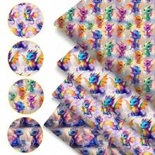 4pcs/Set 7.87x7.87inch(20x20cm) Dragon Series Precut Quilting Fabric Fat Quarter Fabric Bundle, Polyester Quilting Squares For Patchwork, DIY Crafts Projects, DIY Wallet Making - Default - View 1