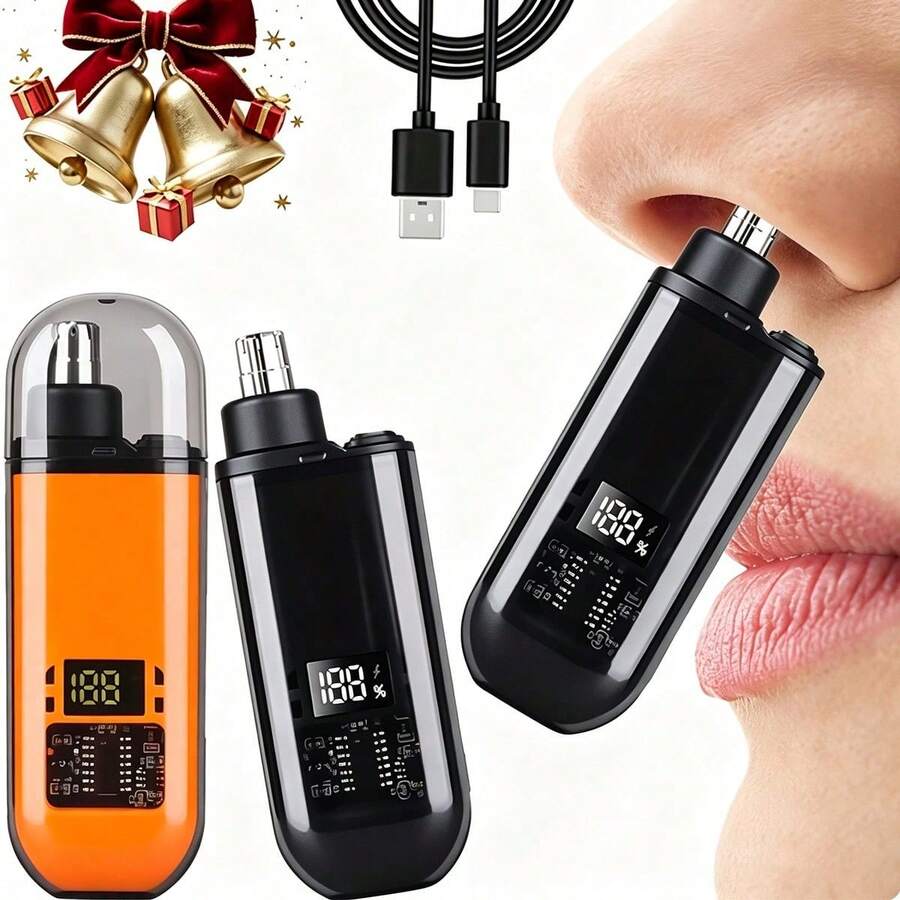 Rechargeable Ear & Nose Hair Trimmer, Eyebrow & Facial Hair Trimmer, Unisex USB Electric, Father's Day Gift