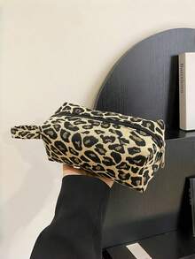 New Zebra Leopard Print Highly Attractive Makeup Bag, Multi-Functional Large Capacity Storage Bag, Portable Travel Handbag, Pencil Case, Handheld Makeup Bag - Multicolor - View 9
