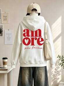 Women's Crew Neck Sweatshirt, Travel Hoodie With Pocket, Cotton T-Shirt, Basic Autumn-Winter Sweatshirt For Women - White - View 10