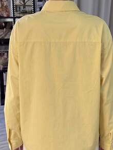 Y6Y 2025 Spring Long Sleeve Solid Yellow Dopamine Elegant Minimalist Layering Inner/Outer Wear Premium Shirt For Women - Yellow - View 2