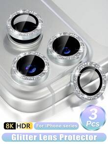 Bộ 3 miếng dán bảo vệ ống kính cho 18 Pro/18 Pro Max/17/17 Pro/17 Pro Max/16 Pro Max/16 Pro/16 Plus/15/14/13/12/11, kính cường lực AR+AF, chống trầy 9H, nắp che ống kính kim loại độc lập, chống sốc, trong suốt độ nét cao, màu bạc, kèm bao bì - Bạc - Xem 7