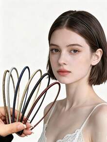 2pcs/3pcs/4pcs Invisible Seamless Thin Hair Hoop Unisex Non-Tight Anti-Slip Face Wash Hair Clip Headband - Multicolor - View 1
