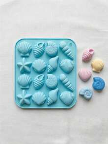2 Packs 12-Cavity Silicone Shell And Starfish Ice Cube Tray Molds, Ocean Theme Silicone Molds, Shell Molds, Handmade DIY, Home Use - A - View 10