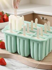 12-Cavity Soft Silicone Popsicle Mold With Anti-Odor Lid, DIY Ice Pop Maker, Reusable And Cost-Effective, Suitable For Homemade Fruit Ice Pops In Summer - Multiple Styles and Colors - View 8