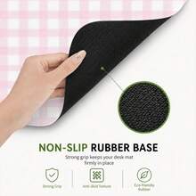 1pc Pink And White Gingham Pattern: Uniform Checkered Design, Pastel Digital Art Style. Large Desk Mat, Non-Slip Mouse Pad, Waterproof Keyboard Desk Protector For Office, Study & Gaming Setup, Home Desk Decor, Gift Ready - Mouse Pad - View 5