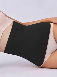 Women's Black Waist Cincher Tummy Control Solid Color Shaping Waist Belt - Black - View 4