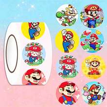 SUPER MARIO BROS. 1set/500pcs The Cute Round Sticker Roll Is Suitable For Hand Tent Collage, Gift Packaging And Luggage Markings. It Is An Interesting Small Good Thing For Game Lovers. (Stochastic Style) - Multicolor - View 5