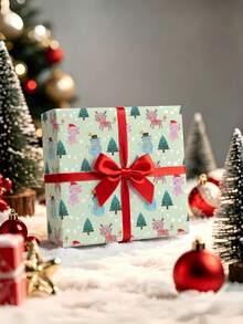 1 Roll Christmas Gift Wrapping Paper With Christmas Cat And Christmas Tree Patterns, Perfect For Christmas Gift Wrapping,Decorating For Christmas Parties,Home Festive Decoration,DIY Craft,Festive Favour Wrapping ,1 Roll Size: 43 Cm X 300 Cm - A - View 2