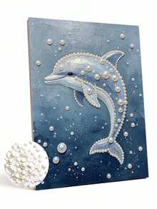 Pearl Painting Adopts Whale Pattern Design Diy Handmade Sticky Diamond Creative Diamond Painting Kit With Tools And Pearl Diamond Bag Suitable For Home, Office Decoration, Gift For Handicraft Lovers, Unframed - A - View 9